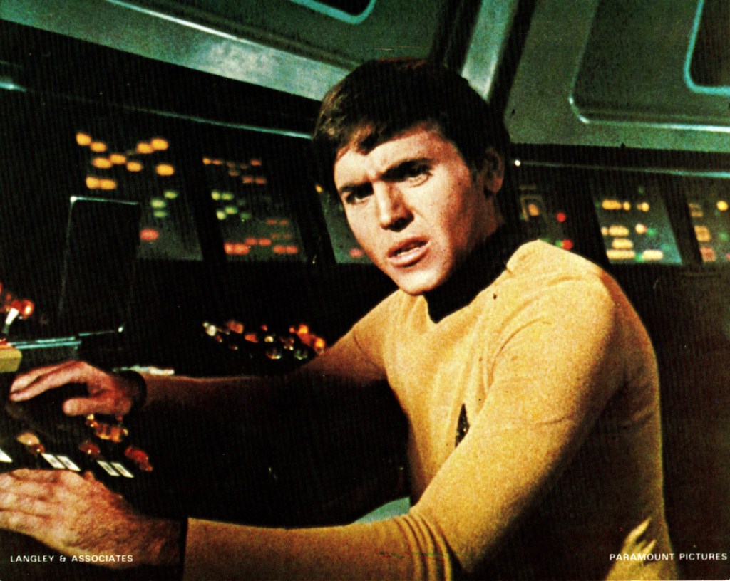 Walter Koenig as Chekov in an 8x10 sold by Langley & Associates. 