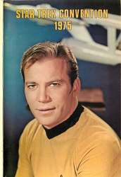 The program from the Star Trek Lives! convention, with a publicity photo of William Shatner. 